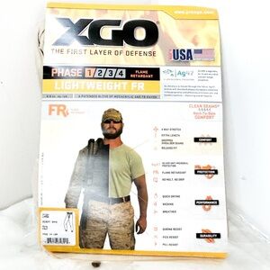 XGO‎ Lightweight FR Flame Retardant Men's Large Phase 1 Base Pant Desert SandNWT